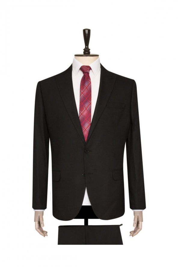 Siyah Slim Fit Takım Elbise - Resim 2