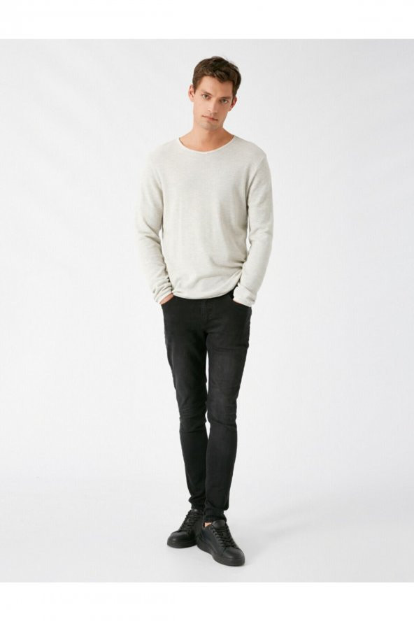 Erkek Siyah Skinny Jean - Resim 2