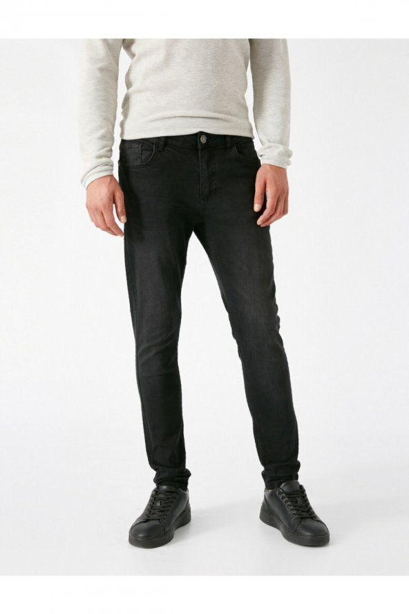 Erkek Siyah Skinny Jean - Resim 3