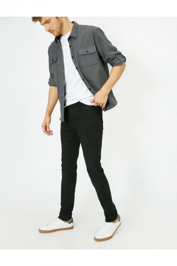 Erkek Siyah Skinny Fit Jean Pantolon ürün görseli 1