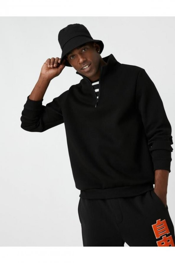 Erkek Sweatshirt Gri 3wam70064mk - Resim 6