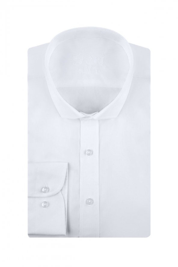 Slim Fit Beyaz Erkek Gömlek ürün görseli 1