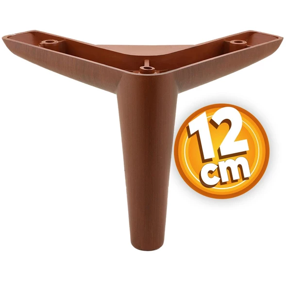 Piko Lüks Mobilya Kanepe Sehpa Tv Ünitesi Koltuk Ayağı 12 Cm Ahşap Desenli Kahve Baza Ayakları ürün görseli 1