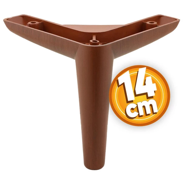 Piko Lüks Mobilya Kanepe Sehpa Tv Ünitesi Koltuk Ayağı 14 Cm Ahşap Desenli Kahve Baza Ayakları ürün görseli 1