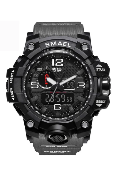 Erkek Kol Saati Analog Dijital Spor Siyah Moda Trend Saat Gri Renk 1545 ürün görseli 1