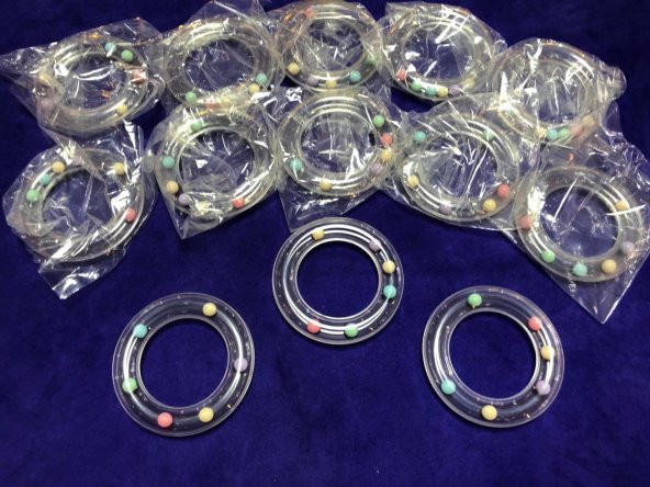 Şeffaf Plastik Bebek Çıngırak 80mm - Bebe Çıngırağı - Resim 6