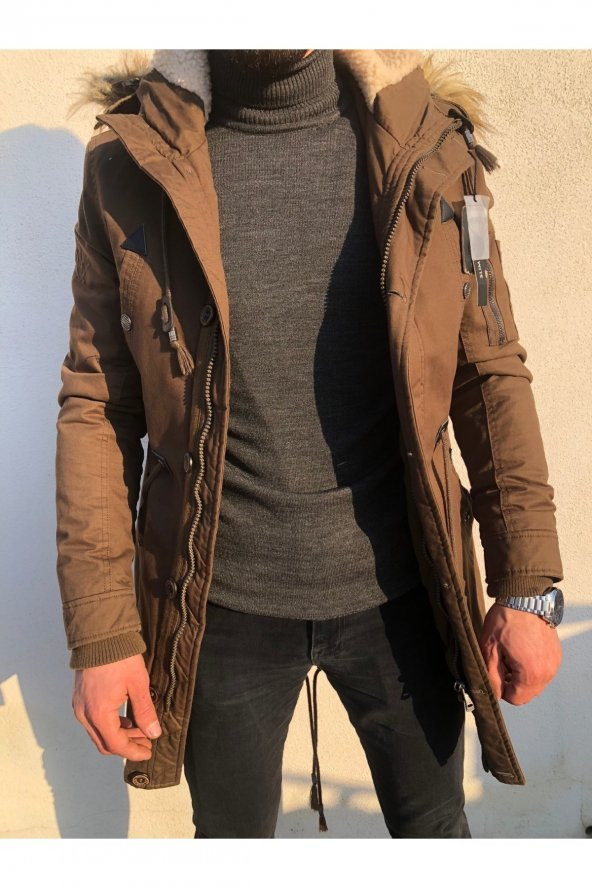 BLUES MODA Staff Vip Fermuar Ve Cep Detaylı Exculusive Mont Kaban Çıkarılabilir Kapüşonlu ürün görseli 1