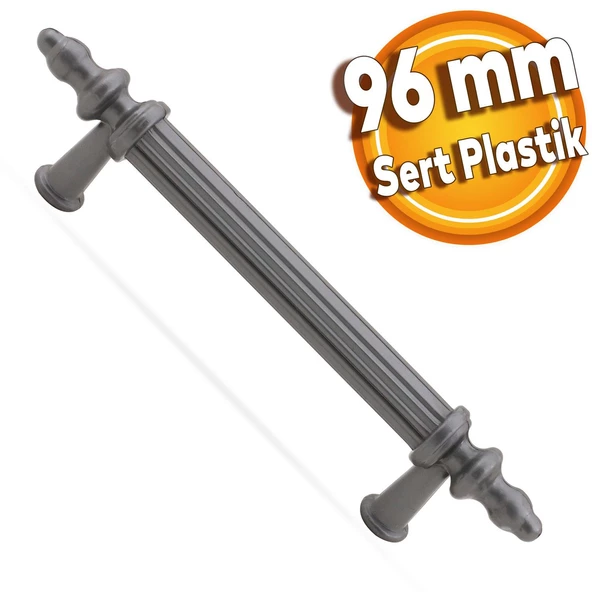Polavit 96 Mm (SERT PLASTİK) Gri Mobilya Çekmece Mutfak Dolap Dolabı Kapak Kulpu Kulpları Kulbu ürün görseli 1