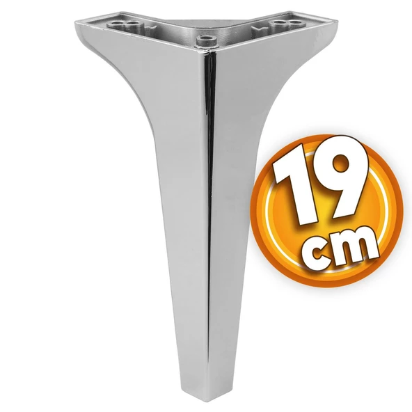 Sedef Lüks Mobilya Kanepe Sehpa Tv Ünitesi Koltuk Ayağı 19 Cm Parlak Plastik Krom Baza Ayakları ürün görseli 1