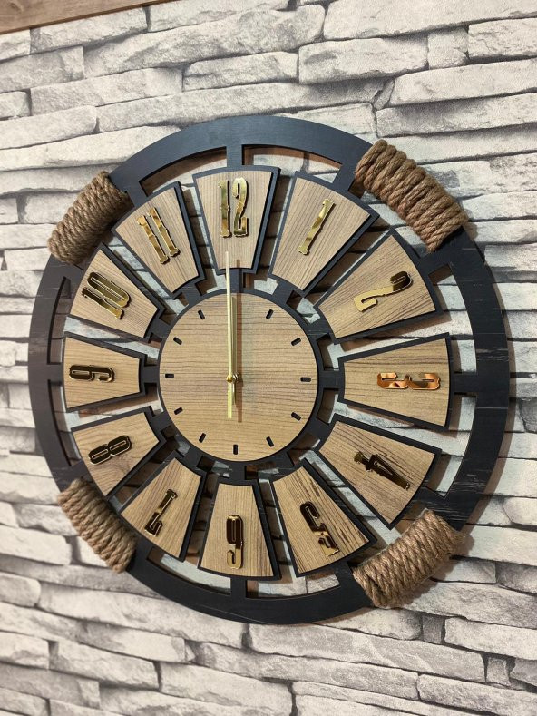 Lavintadesign Kişiye Özel Ahşap Dekoratif Duvar Saati 50 cm ürün görseli 1