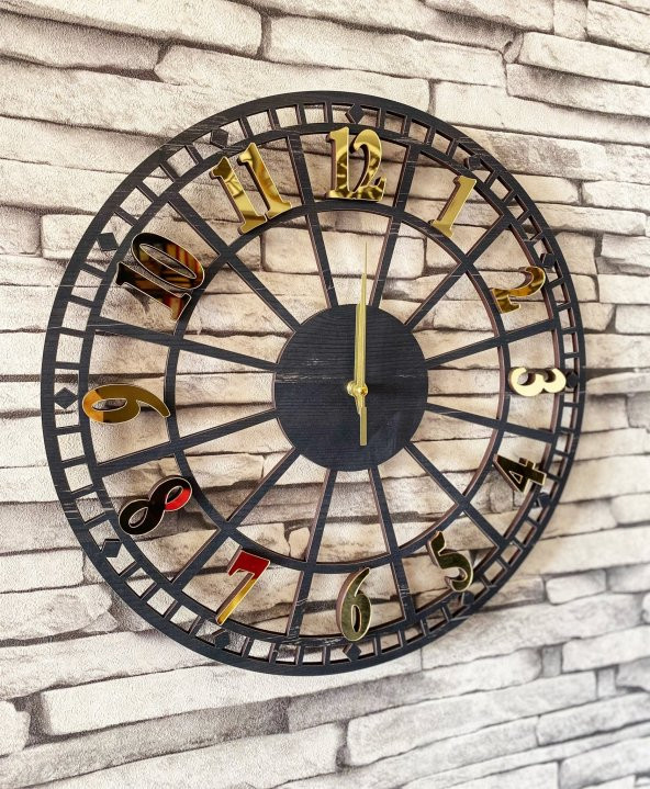 Lavintadesign Dekoratif Ahşap Duvar Saati 50 cm ürün görseli 1