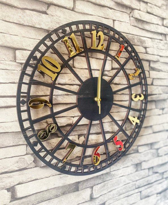 Lavintadesign Dekoratif Ahşap Duvar Saati 40 cm ürün görseli 1