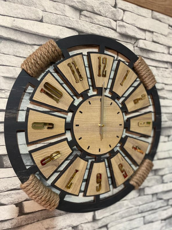 Lavintadesign Dekoratif Ahşap Duvar Saati 50 cm ürün görseli 1
