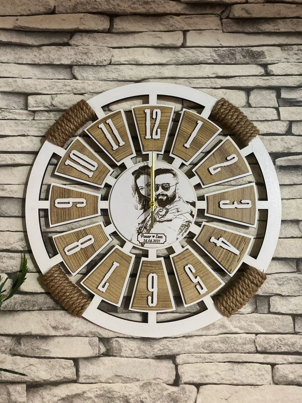 Adapromosyon Dekoratif Ahşap Duvar Saati 40 cm ürün görseli 1