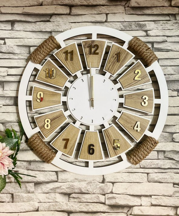 Adapromosyon Dekoratif Ahşap Duvar Saati 50 cm - Resim 3