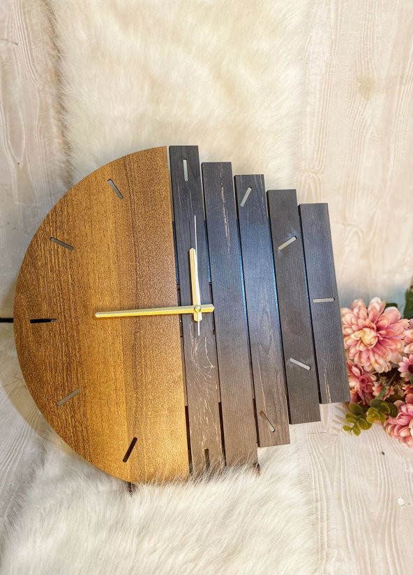 Adapromosyon Dekoratif Ahşap Duvar Saati 40 cm ürün görseli 1