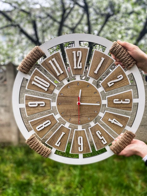 Adapromosyon Dekoratif Ahşap Duvar Saati 50 cm - Resim 3