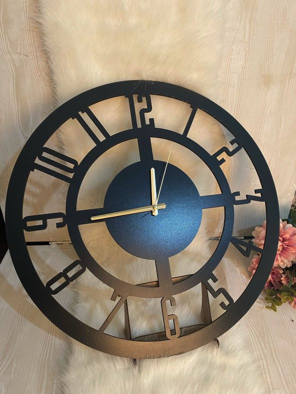 Adapromosyon Dekoratif Ahşap Duvar Saati Siyah 40 cm ürün görseli 1