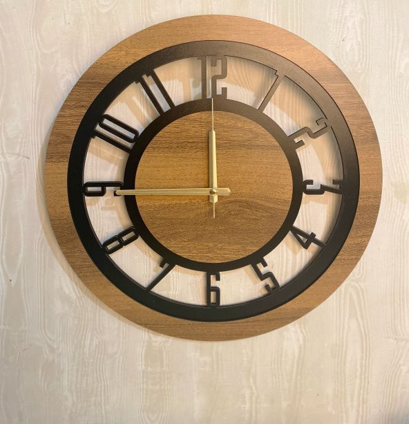 Adapromosyon Dekoratif Ahşap Duvar Saati 40cm - Resim 2