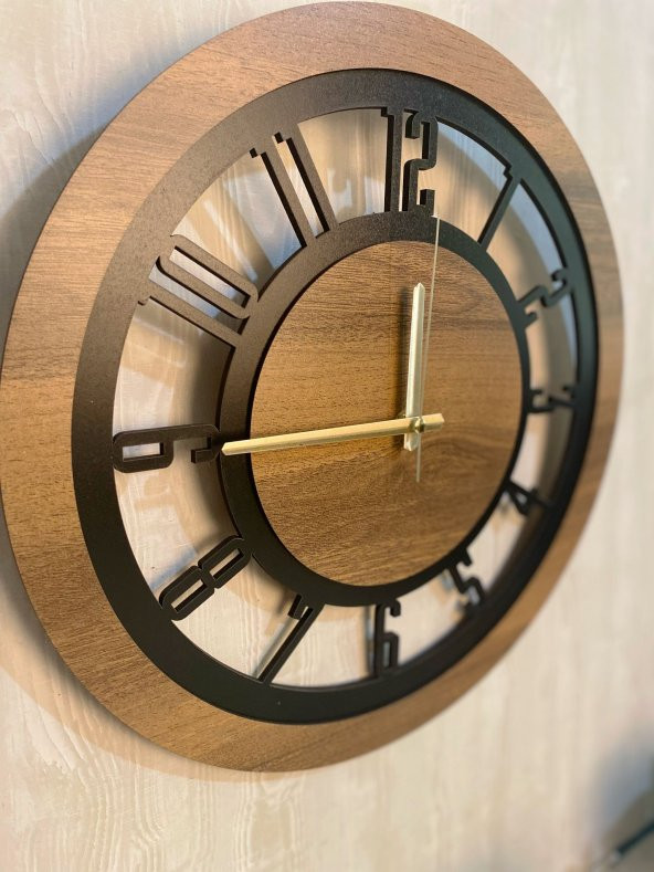 Adapromosyon Dekoratif Ahşap Duvar Saati 40cm - Resim 3