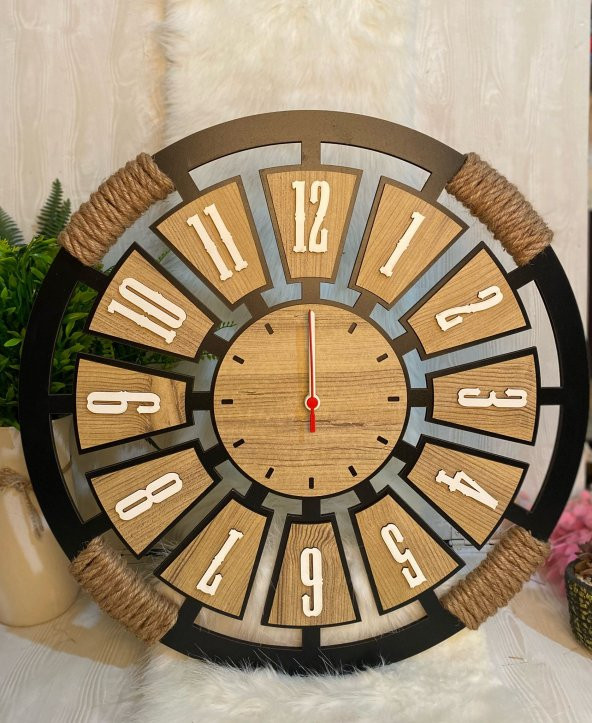 Adapromosyon Dekoratif Ahşap Duvar Saati 40 cm ürün görseli 1
