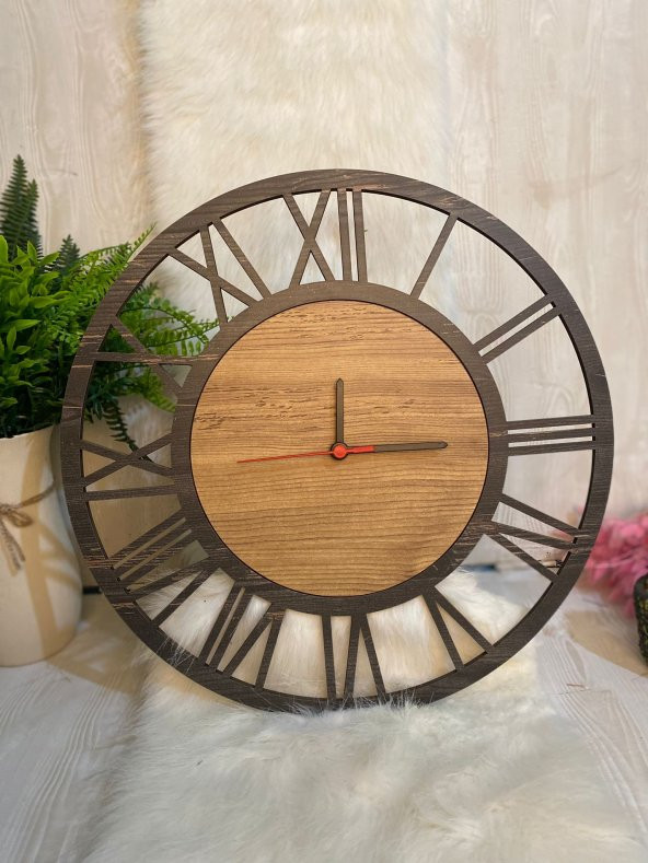 Adapromosyon Dekoratif Ahşap Duvar Saati 40 cm - Resim 2