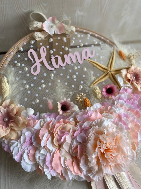 Adapromosyon İsme Özel Bebek  Kasnak Pano Kapı Süsü - Resim 3