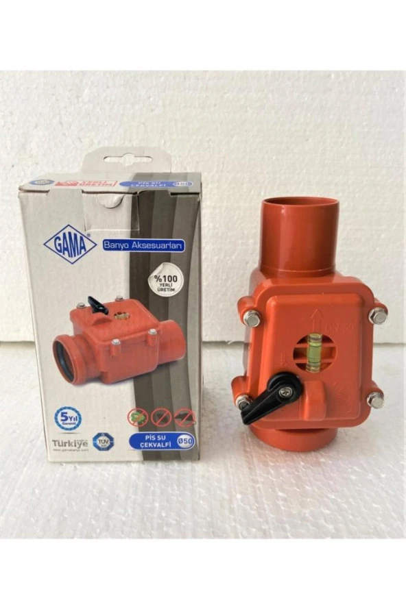 Gama Ø50mm Pvc Pis Su Atıksu Gider Çekvalf Kilitli Sistem ürün görseli 1
