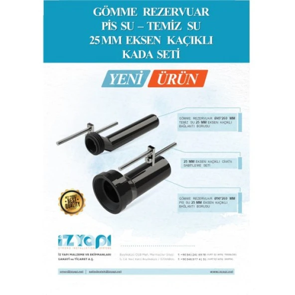 Ev+ Iz Yapı Asma Klozet Kaydırma Yükseltme Kada Seti 25 mm Eksen Kaçık Kiti ürün görseli 1