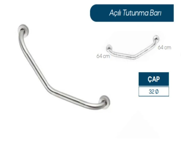 Sukar Açılı Tutunma Barı Q32 Paslanmaz ürün görseli 1