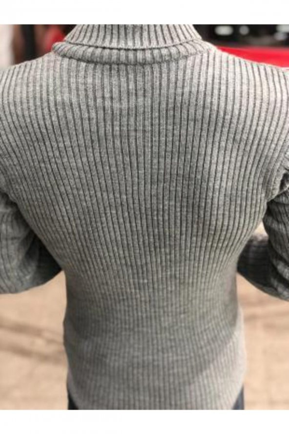 Boğazlı Slim Fit Triko Kazak - Resim 3