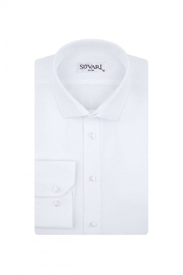 Gm2024700291 Klasik Yaka Slim Fit Armürlü Mavi Erkek Gömlek ürün görseli 1