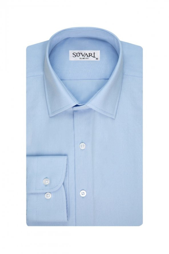 Slim Fit Açık Mavi Erkek Gömlek ürün görseli 1