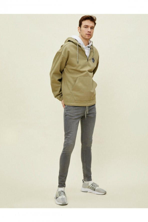 Erkek Gri Justin Super Skinny Fit Jean Pantolon ürün görseli 1