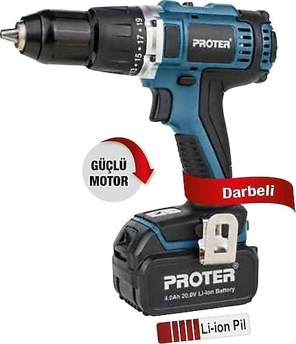 Proter PST 740 BL 20 V Akülü Darbeli Matkap ürün görseli 1