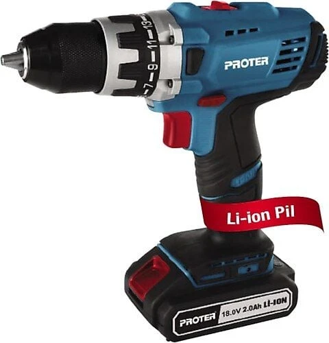 Proter PST 418 SL 18 V 2.0 Ah Çift Akülü Matkap ürün görseli 1