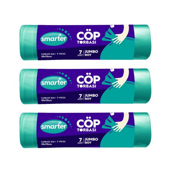 SMARTER 3 LÜ JUMBO BOY ÇÖP TORBASI 80x110cm ( ÇÖP POŞETİ ) ürün görseli 1