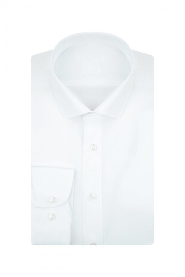 Slim Fit Beyaz Erkek Gömlek ürün görseli 1