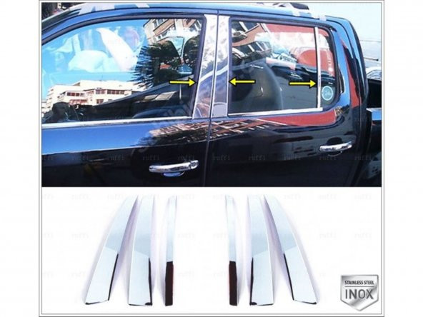 Leonacs Fams Otomotiv VW Amarok Krom Kapı Direği 6 parça 2010 ve üzeri Paslanmaz Çelik ürün görseli 1