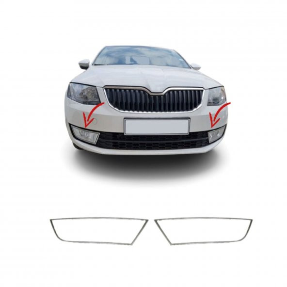 FAMS OTO AKSESUAR Skoda Octavia Krom Sis Çerçevesi 2 Parça 2012-2020 Arası Paslanmaz Çelik ürün görseli 1