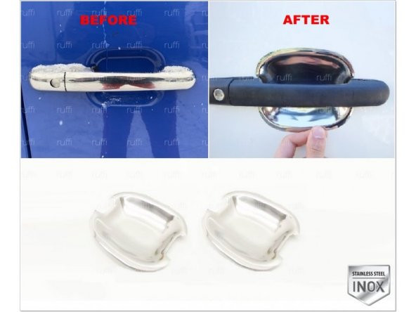 FAMS OTO AKSESUAR Mercedes Vito W638 Krom Dış Kapı Kolu Tası 2 Kapı 1996-2003 arası Paslanmaz Çelik ürün görseli 1