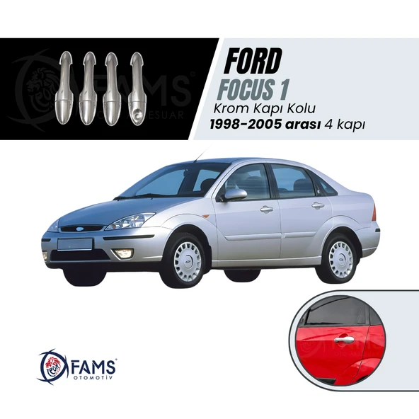 FAMS OTO AKSESUAR Ford  Focus 1 Krom Kapı Kolu 4 kapı 1998-2005 P.Çelik ürün görseli 1