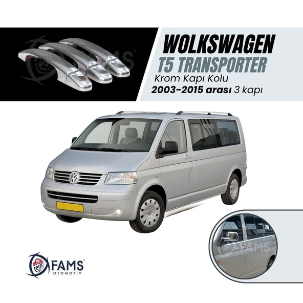 FAMS OTO AKSESUAR VW T5 Caravelle Krom Kapı Kolu 3 kapı 2003-2015 P. Çelik ürün görseli 1