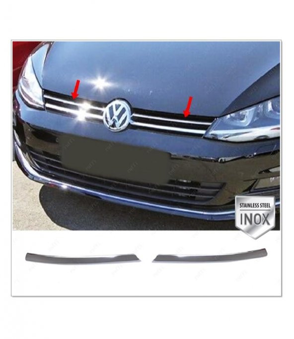 FAMS OTO AKSESUAR Vw Golf 7 Krom Ön Panjur 2 Prç, 2012-2019 Arası P,çelik (COMFORTLİNE) ürün görseli 1