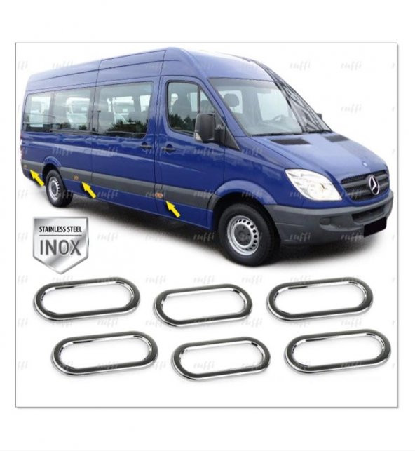 FAMS OTO AKSESUAR VW Crafter Krom Yan Reflektör Çerçevesi 6 prç. 2006-2016 P.ÇELİK ürün görseli 1