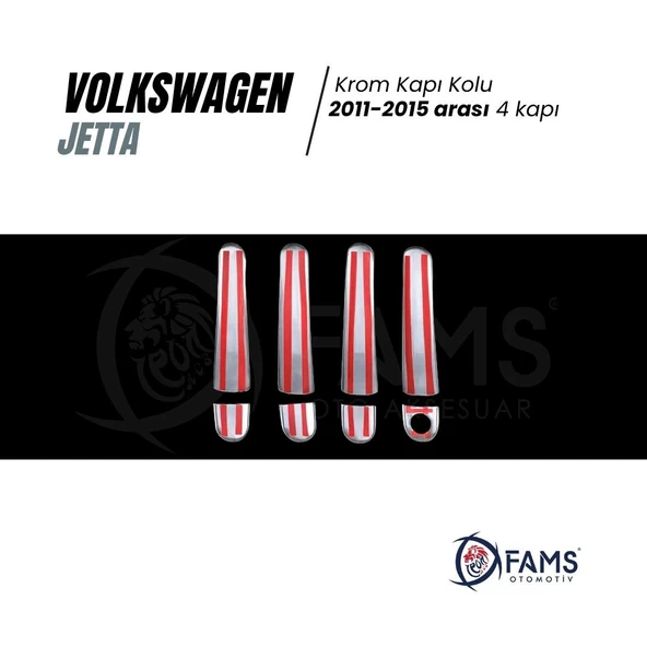FAMS OTO AKSESUAR VW Jetta Krom Kapı Kolu 4 kapı 2011-2015 P. Çelik - Resim 3