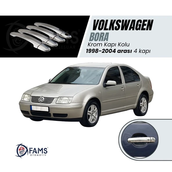 FAMS OTO AKSESUAR VW Bora Krom Kapı Kolu 4 kapı 1998-2004 Paslanmaz Çelik ürün görseli 1