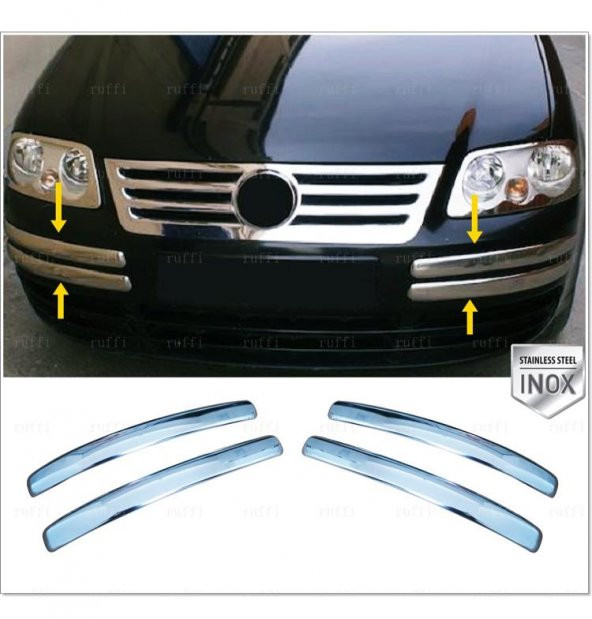 FAMS OTO AKSESUAR VW CADDY KROM TAMPON KAŞI 4 PRÇ.  2004-2010 ARASI P.ÇELİK ürün görseli 1