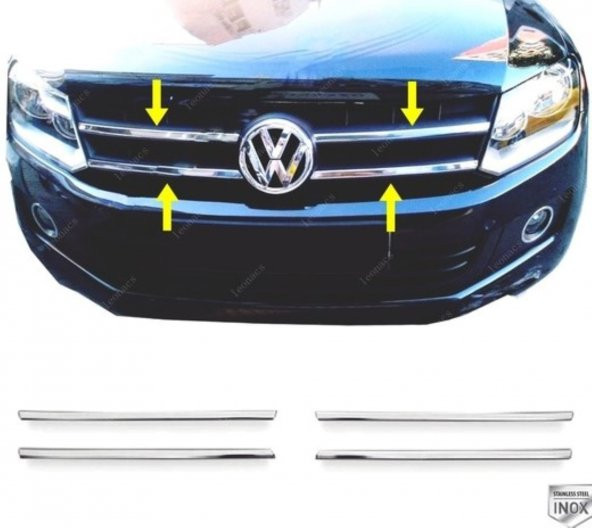 FAMS OTO AKSESUAR VW Amarok Krom Ön Panjur 4 parça 2010 ve üzeri Paslanmaz Çelik ürün görseli 1