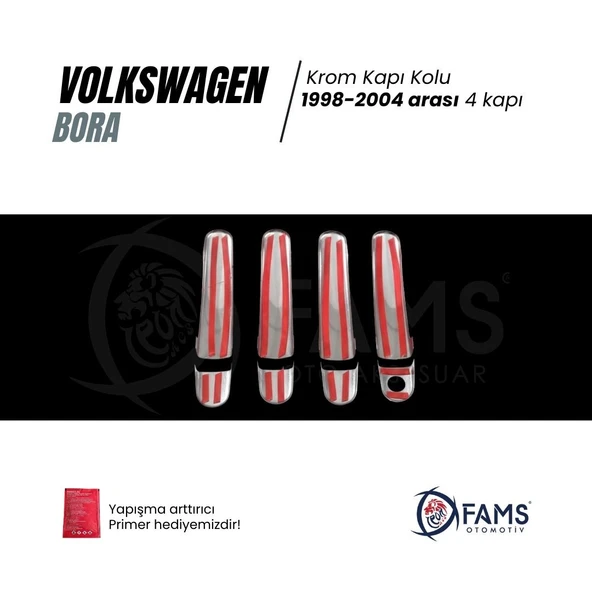 FAMS OTO AKSESUAR VW Bora Krom Kapı Kolu 4 kapı 1998-2004 Paslanmaz Çelik - Resim 3